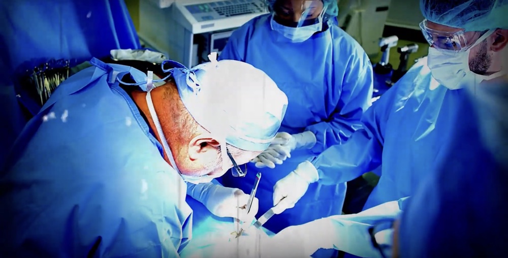 Surgical team operating
